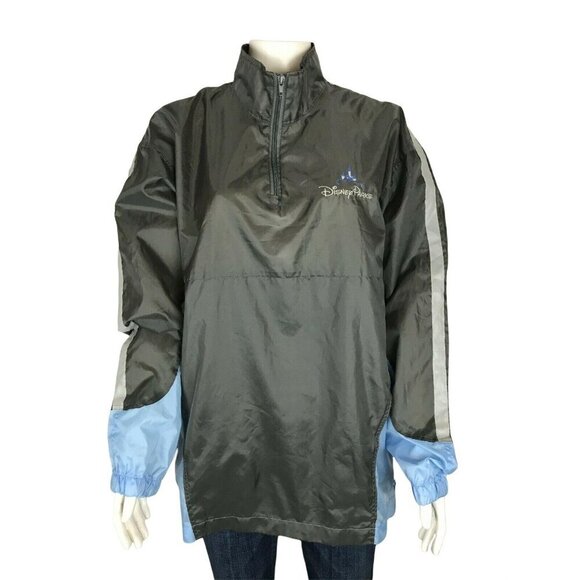 Disney Parks Windbreaker Jacket Size XS/S 1/2 Zip Vented Packable Gray - Picture 1 of 12